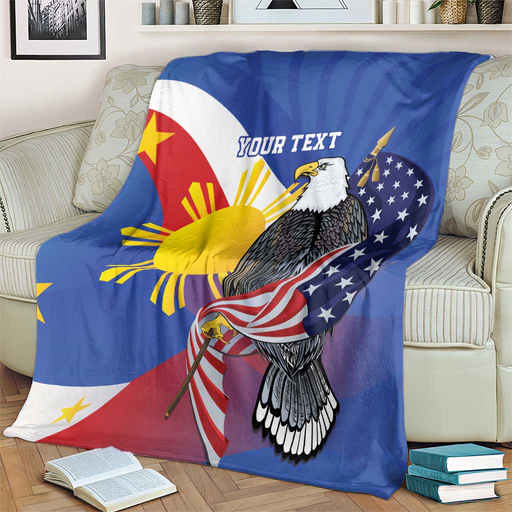 Personalized Filipino-American Blanket Philippines Coat Of Arms with Bald Eagle LT9 - Polynesian Pride