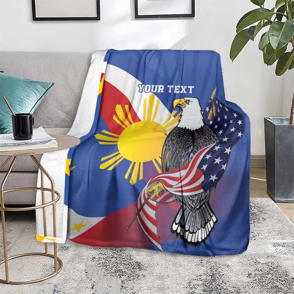 Personalized Filipino-American Blanket Philippines Coat Of Arms with Bald Eagle LT9 - Polynesian Pride