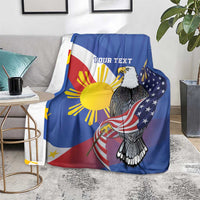Personalized Filipino-American Blanket Philippines Coat Of Arms with Bald Eagle LT9 - Polynesian Pride