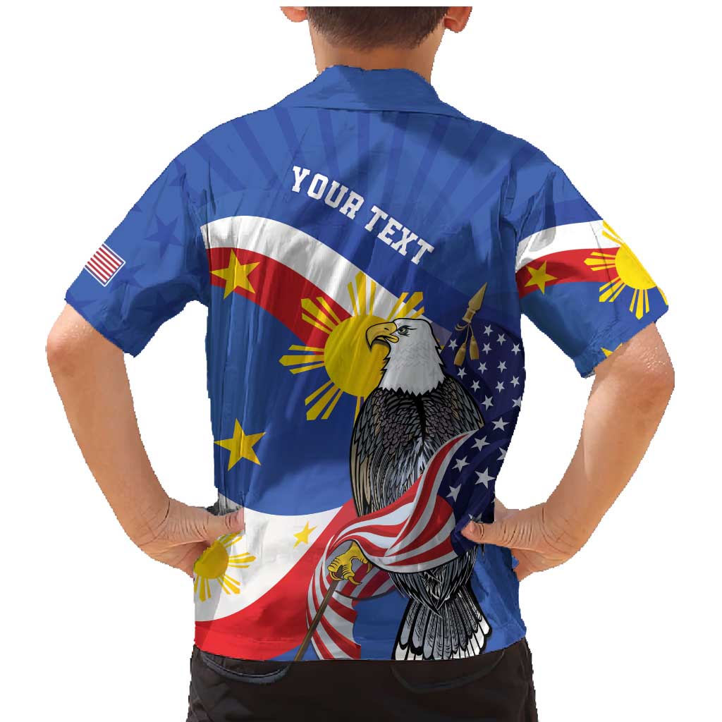 Personalized Filipino-American Family Matching Mermaid Dress and Hawaiian Shirt Philippines Coat Of Arms with Bald Eagle LT9 - Polynesian Pride