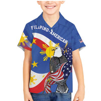 Personalized Filipino-American Family Matching Mermaid Dress and Hawaiian Shirt Philippines Coat Of Arms with Bald Eagle LT9 Son's Shirt White - Polynesian Pride