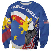 Personalized Filipino-American Sweatshirt Philippines Coat Of Arms with Bald Eagle LT9 Unisex White - Polynesian Pride