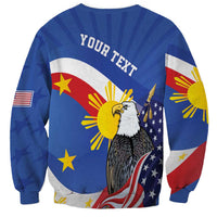 Personalized Filipino-American Sweatshirt Philippines Coat Of Arms with Bald Eagle LT9 - Polynesian Pride