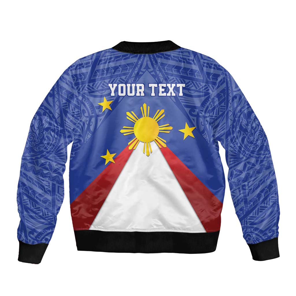 Personalized Pilipinas Eight-Rayed Sun Bomber Jacket Philippines Map With Polynesian Style LT9 - Polynesian Pride