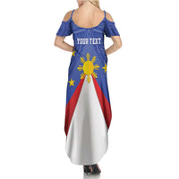 Personalized Pilipinas Eight-Rayed Sun Family Matching Summer Maxi Dress and Hawaiian Shirt Philippines Map With Polynesian Style