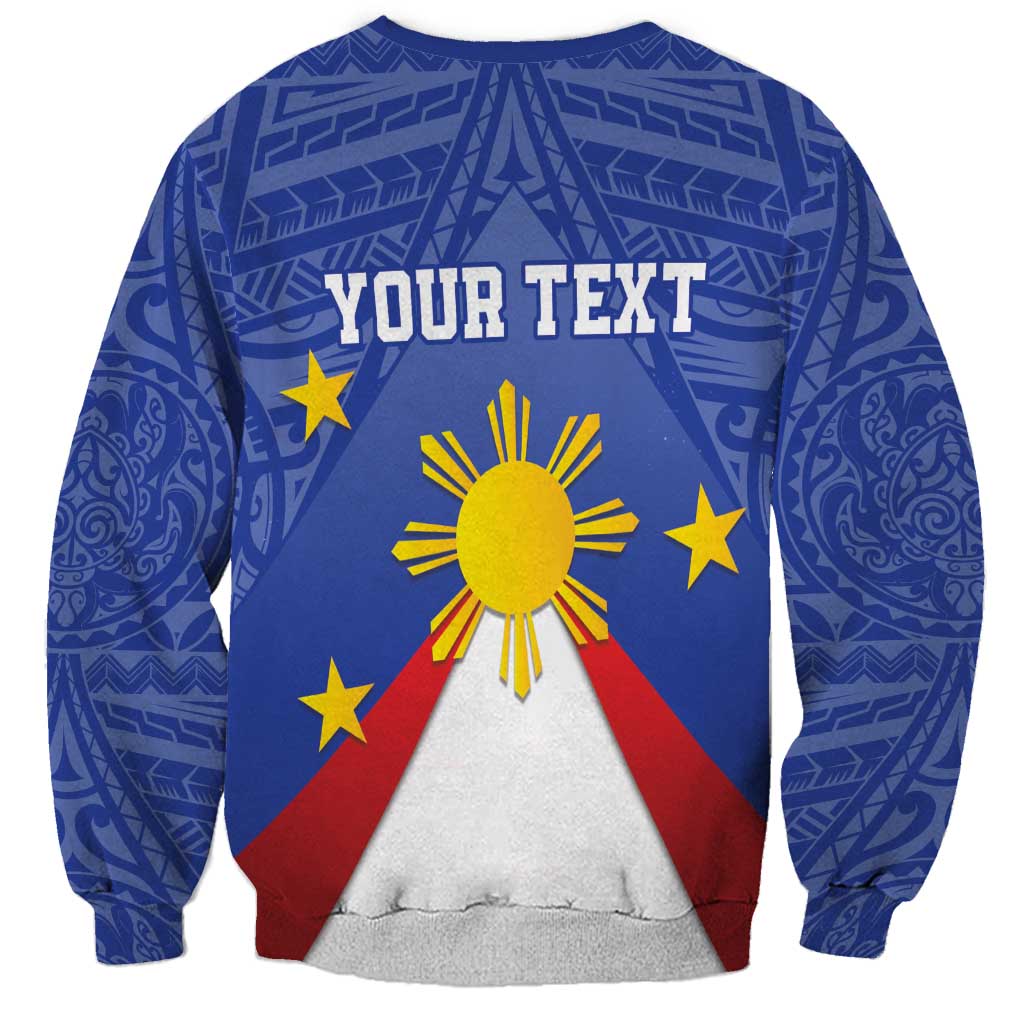 Personalized Pilipinas Eight-Rayed Sun Sweatshirt Philippines Map With Polynesian Style LT9 - Polynesian Pride