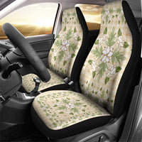 Squares Maile Leaf Car Seat Cover Beige Palaka Hawaiian Quilt Pattern - Polynesian Pride