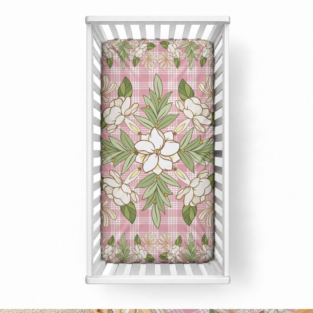 Squares Maile Leaf Baby Bed Cover Pink Palaka Hawaiian Quilt Pattern LT9 28 × 52 in Pink - Polynesian Pride