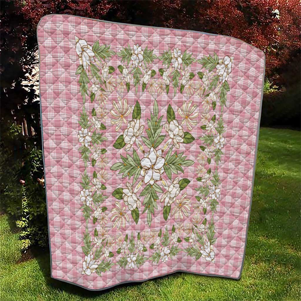 Squares Maile Leaf Quilt Pink Palaka Hawaiian Quilt Pattern - Polynesian Pride
