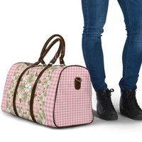 Squares Maile Leaf Travel Bag Pink Palaka Hawaiian Quilt Pattern - Polynesian Pride