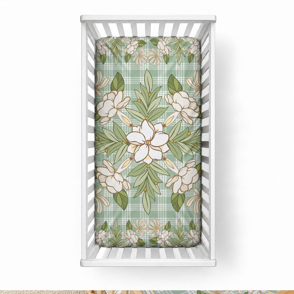 Squares Maile Leaf Baby Bed Cover Turquoise Palaka Hawaiian Quilt Pattern LT9 28 × 52 in Turquoise - Polynesian Pride