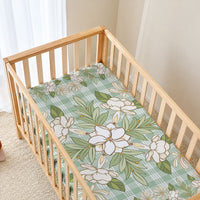 Squares Maile Leaf Baby Bed Cover Turquoise Palaka Hawaiian Quilt Pattern LT9 - Polynesian Pride