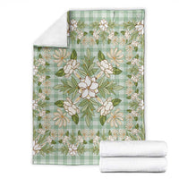 Squares Maile Leaf Blanket Turquoise Palaka Hawaiian Quilt Pattern - Polynesian Pride