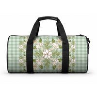 Squares Maile Leaf Duffle Bag Turquoise Palaka Hawaiian Quilt Pattern LT9 One size Turquoise - Polynesian Pride