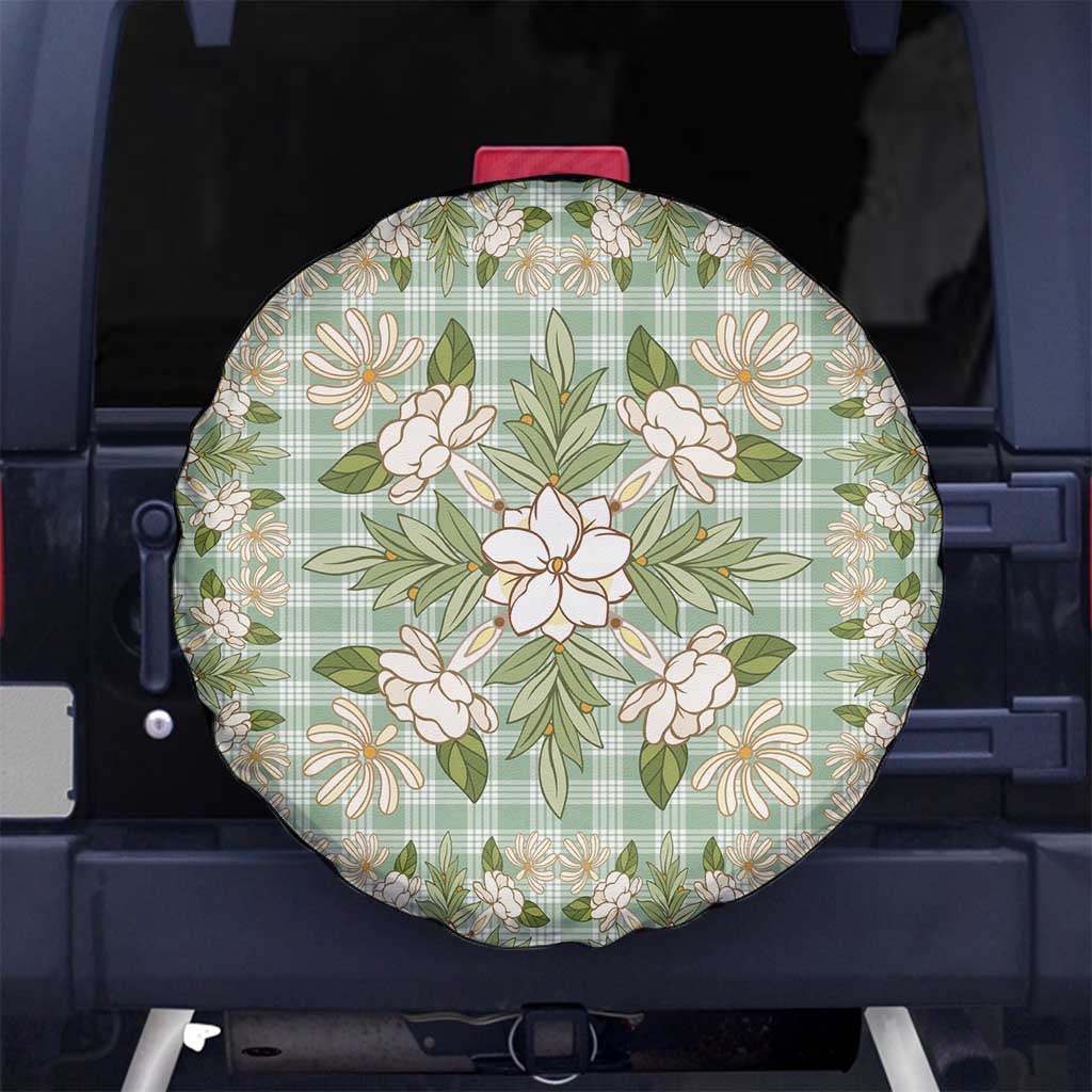 Squares Maile Leaf Spare Tire Cover Turquoise Palaka Hawaiian Quilt Pattern - Polynesian Pride