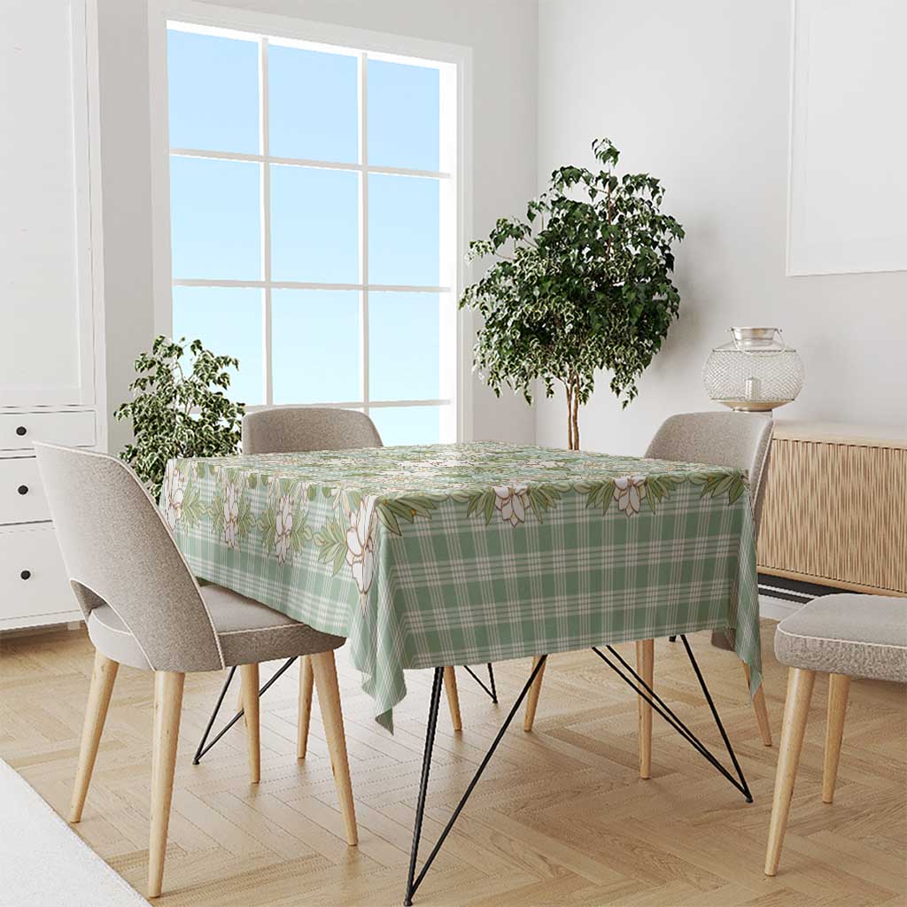 Squares Maile Leaf Tablecloth Turquoise Palaka Hawaiian Quilt Pattern - Polynesian Pride
