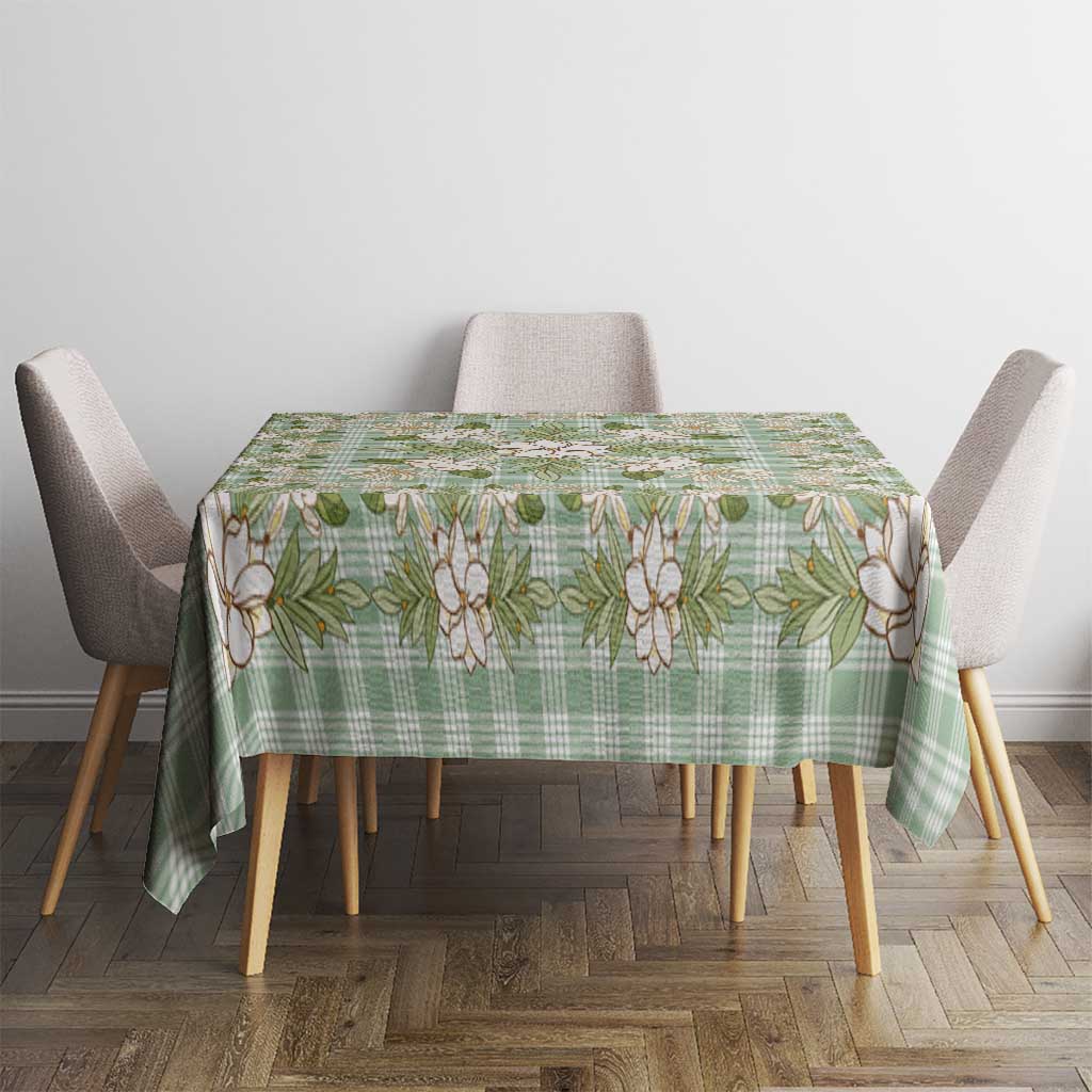 Squares Maile Leaf Tablecloth Turquoise Palaka Hawaiian Quilt Pattern - Polynesian Pride