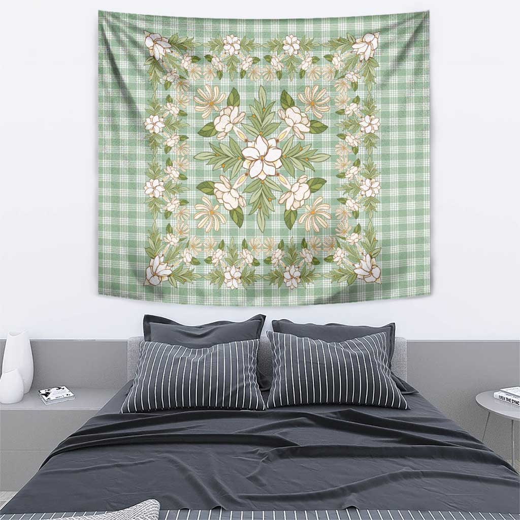 Squares Maile Leaf Tapestry Turquoise Palaka Hawaiian Quilt Pattern - Polynesian Pride