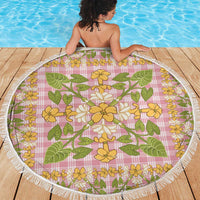 Squares Puakenikeni and Kalo Beach Blanket Pink Palaka Hawaiian Quilt Pattern LT9 - Polynesian Pride