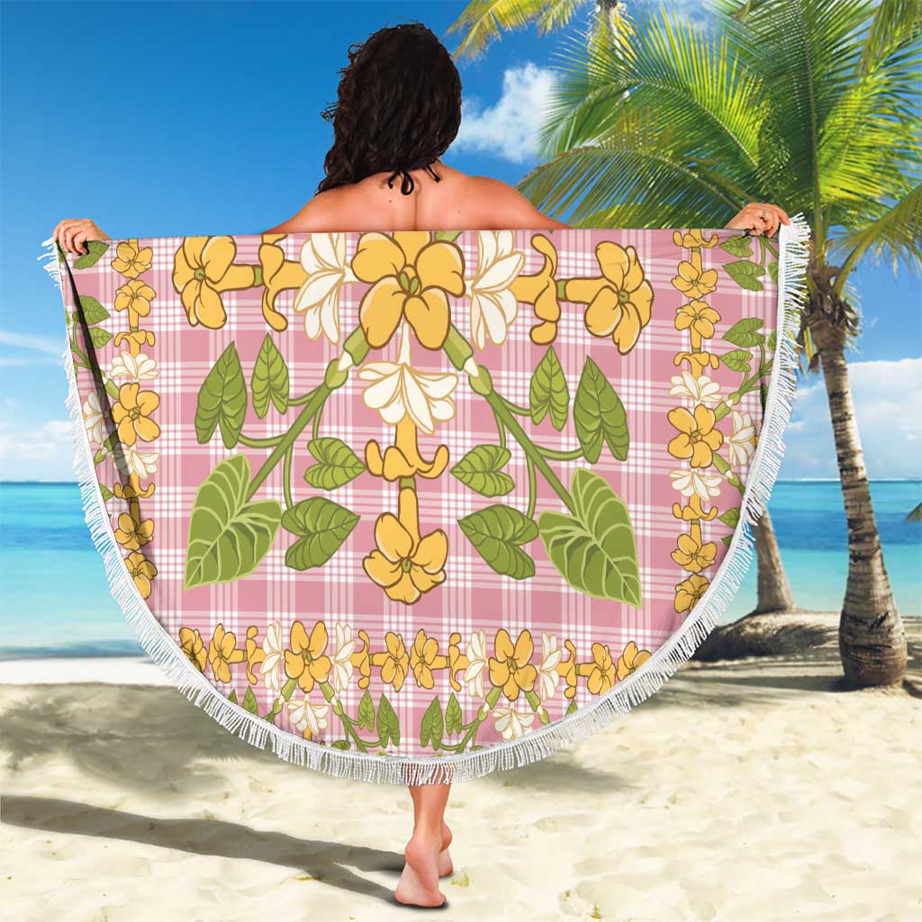 Squares Puakenikeni and Kalo Beach Blanket Pink Palaka Hawaiian Quilt Pattern LT9 - Polynesian Pride
