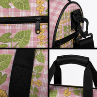 Squares Puakenikeni and Kalo Duffle Bag Pink Palaka Hawaiian Quilt Pattern LT9 - Polynesian Pride