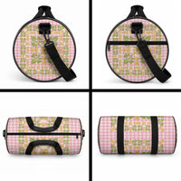 Squares Puakenikeni and Kalo Duffle Bag Pink Palaka Hawaiian Quilt Pattern LT9 - Polynesian Pride