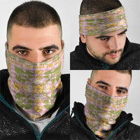 Squares Puakenikeni and Kalo Neck Gaiter Pink Palaka Hawaiian Quilt Pattern - Polynesian Pride