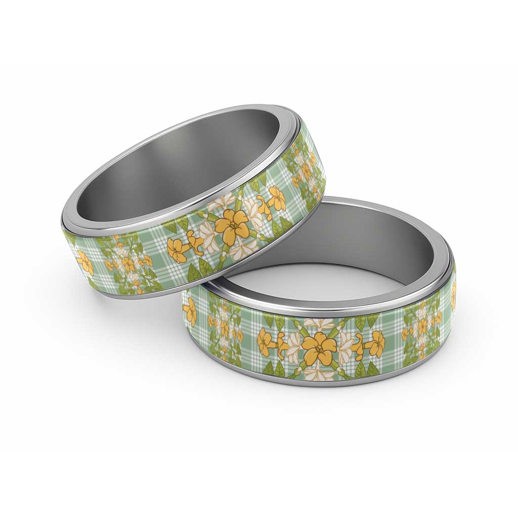 Squares Puakenikeni and Kalo Classic Ring Turquoise Palaka Hawaiian Quilt Pattern - Polynesian Pride