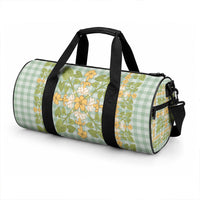 Squares Puakenikeni and Kalo Duffle Bag Turquoise Palaka Hawaiian Quilt Pattern LT9 - Polynesian Pride
