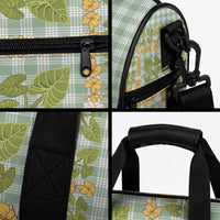 Squares Puakenikeni and Kalo Duffle Bag Turquoise Palaka Hawaiian Quilt Pattern LT9 - Polynesian Pride