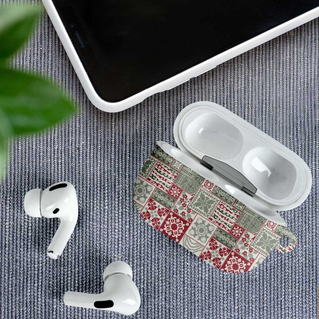Mele Kalikimaka Hawaii Christmas AirPods Case Aloha Spirit with Hawaiian Quilt Pattern - Polynesian Pride