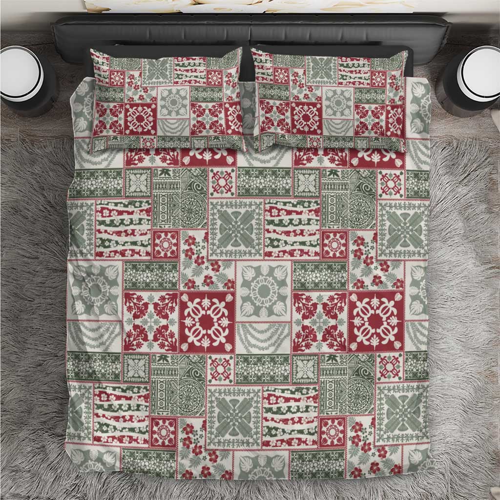Mele Kalikimaka Hawaii Christmas Bedding Set Aloha Spirit with Hawaiian Quilt Pattern LT9 Beige - Polynesian Pride