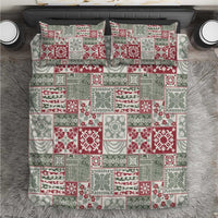 Mele Kalikimaka Hawaii Christmas Bedding Set Aloha Spirit with Hawaiian Quilt Pattern LT9 Beige - Polynesian Pride