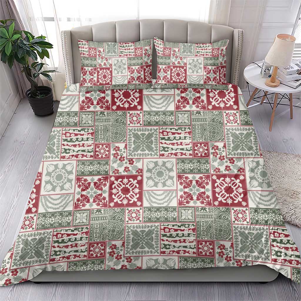 Mele Kalikimaka Hawaii Christmas Bedding Set Aloha Spirit with Hawaiian Quilt Pattern LT9 - Polynesian Pride