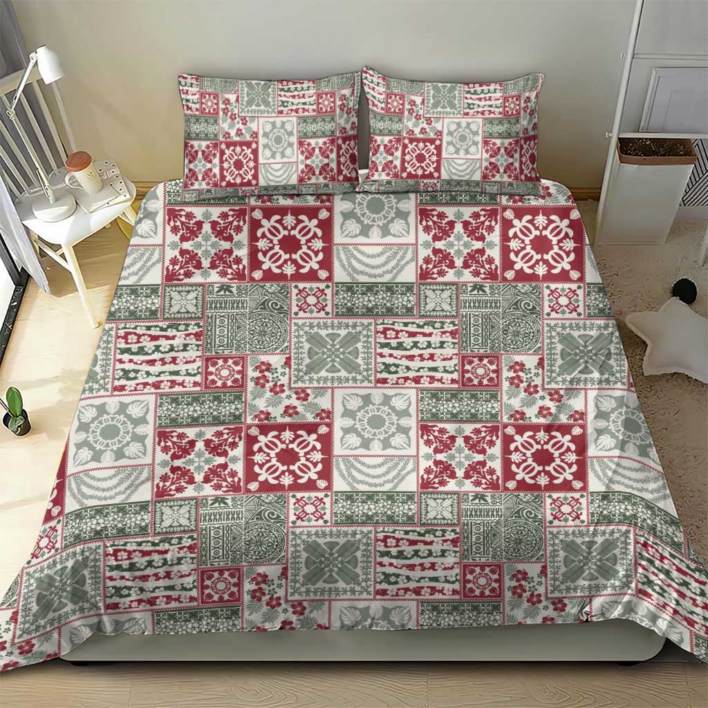 Mele Kalikimaka Hawaii Christmas Bedding Set Aloha Spirit with Hawaiian Quilt Pattern LT9 - Polynesian Pride