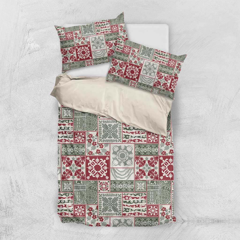 Mele Kalikimaka Hawaii Christmas Bedding Set Aloha Spirit with Hawaiian Quilt Pattern LT9 US Twin 172cm x 218cm Beige - Polynesian Pride
