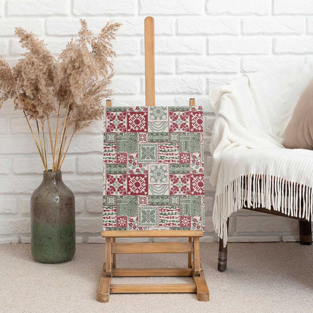 Mele Kalikimaka Hawaii Christmas Canvas Wall Art Aloha Spirit with Hawaiian Quilt Pattern - Polynesian Pride