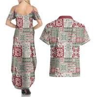 Mele Kalikimaka Hawaii Christmas Couples Matching Summer Maxi Dress and Hawaiian Shirt Aloha Spirit with Hawaiian Quilt Pattern LT9 - Polynesian Pride