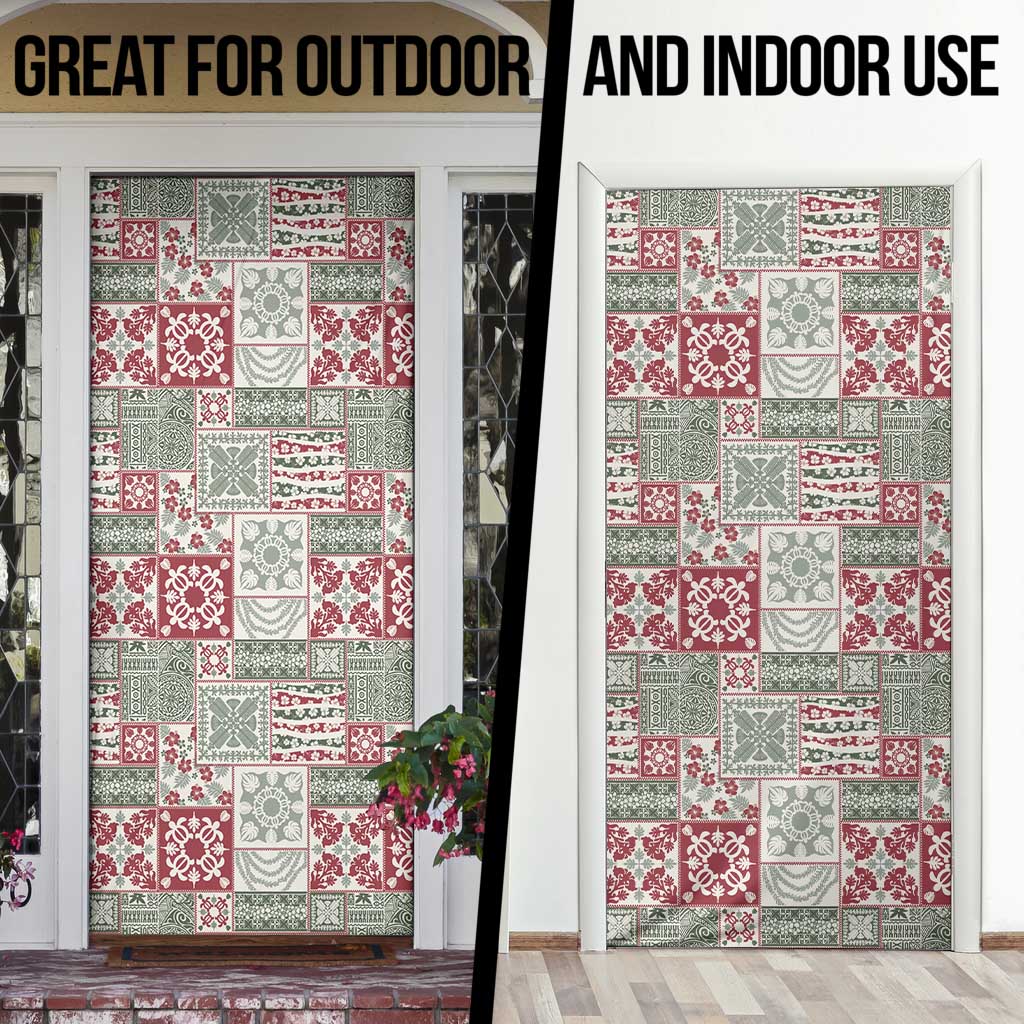 Mele Kalikimaka Hawaii Christmas Door Cover Aloha Spirit with Hawaiian Quilt Pattern - Polynesian Pride