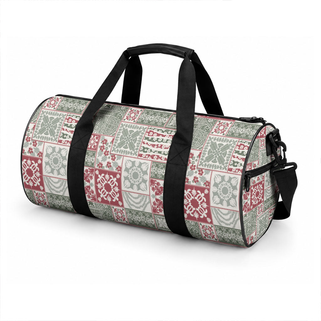 Mele Kalikimaka Hawaii Christmas Duffle Bag Aloha Spirit with Hawaiian Quilt Pattern LT9 - Polynesian Pride