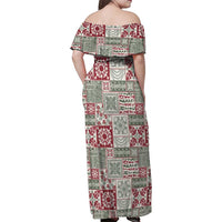 Mele Kalikimaka Hawaii Christmas Family Matching Off Shoulder Maxi Dress and Hawaiian Shirt Aloha Spirit with Hawaiian Quilt Pattern LT9 - Polynesian Pride