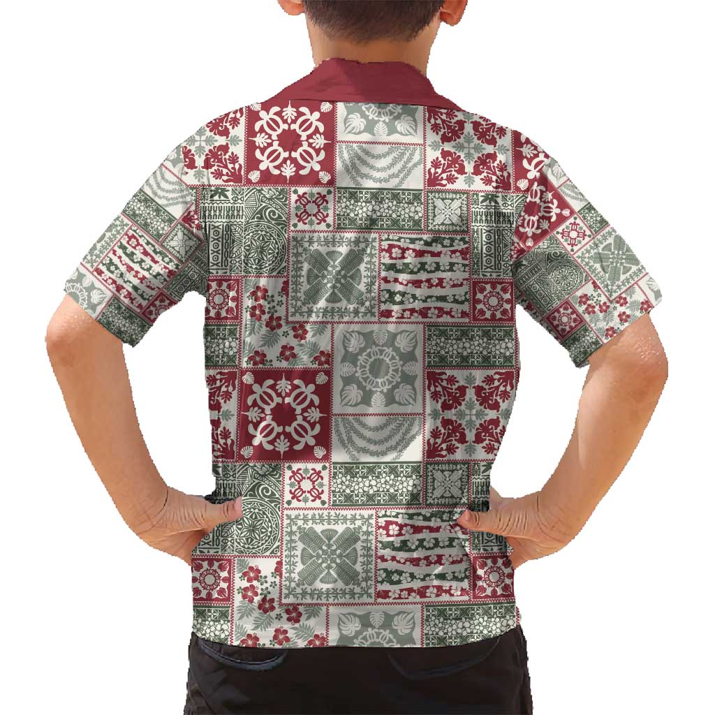 Mele Kalikimaka Hawaii Christmas Family Matching Puletasi and Hawaiian Shirt Aloha Spirit with Hawaiian Quilt Pattern LT9 - Polynesian Pride