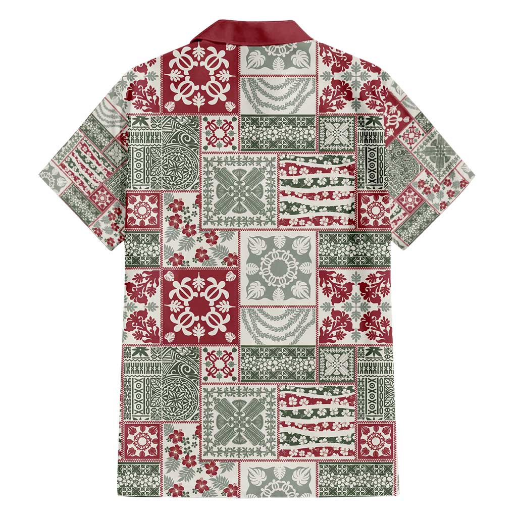 Mele Kalikimaka Hawaii Christmas Family Matching Short Sleeve Bodycon Dress and Hawaiian Shirt Aloha Spirit with Hawaiian Quilt Pattern LT9 - Polynesian Pride