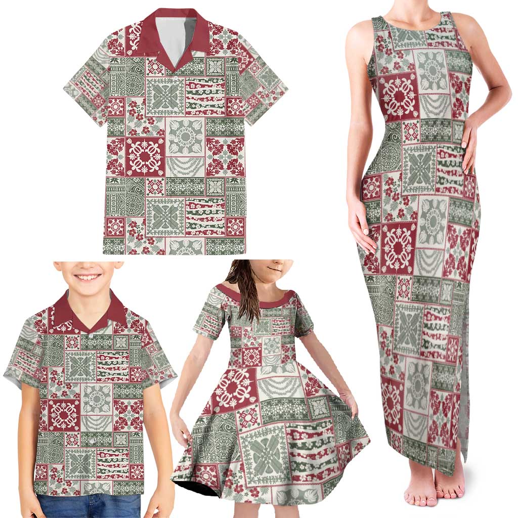 Mele Kalikimaka Hawaii Christmas Family Matching Tank Maxi Dress and Hawaiian Shirt Aloha Spirit with Hawaiian Quilt Pattern LT9 - Polynesian Pride
