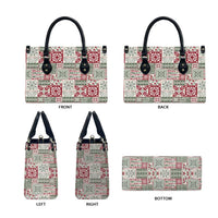Mele Kalikimaka Hawaii Christmas Leather Bag Aloha Spirit with Hawaiian Quilt Pattern - Polynesian Pride