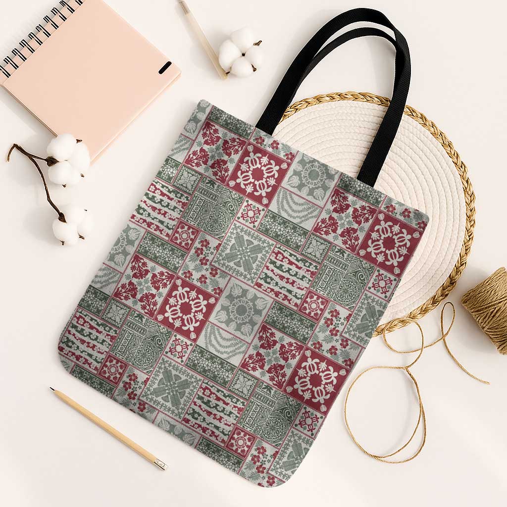 Mele Kalikimaka Hawaii Christmas Tote Bag Aloha Spirit with Hawaiian Quilt Pattern - Polynesian Pride