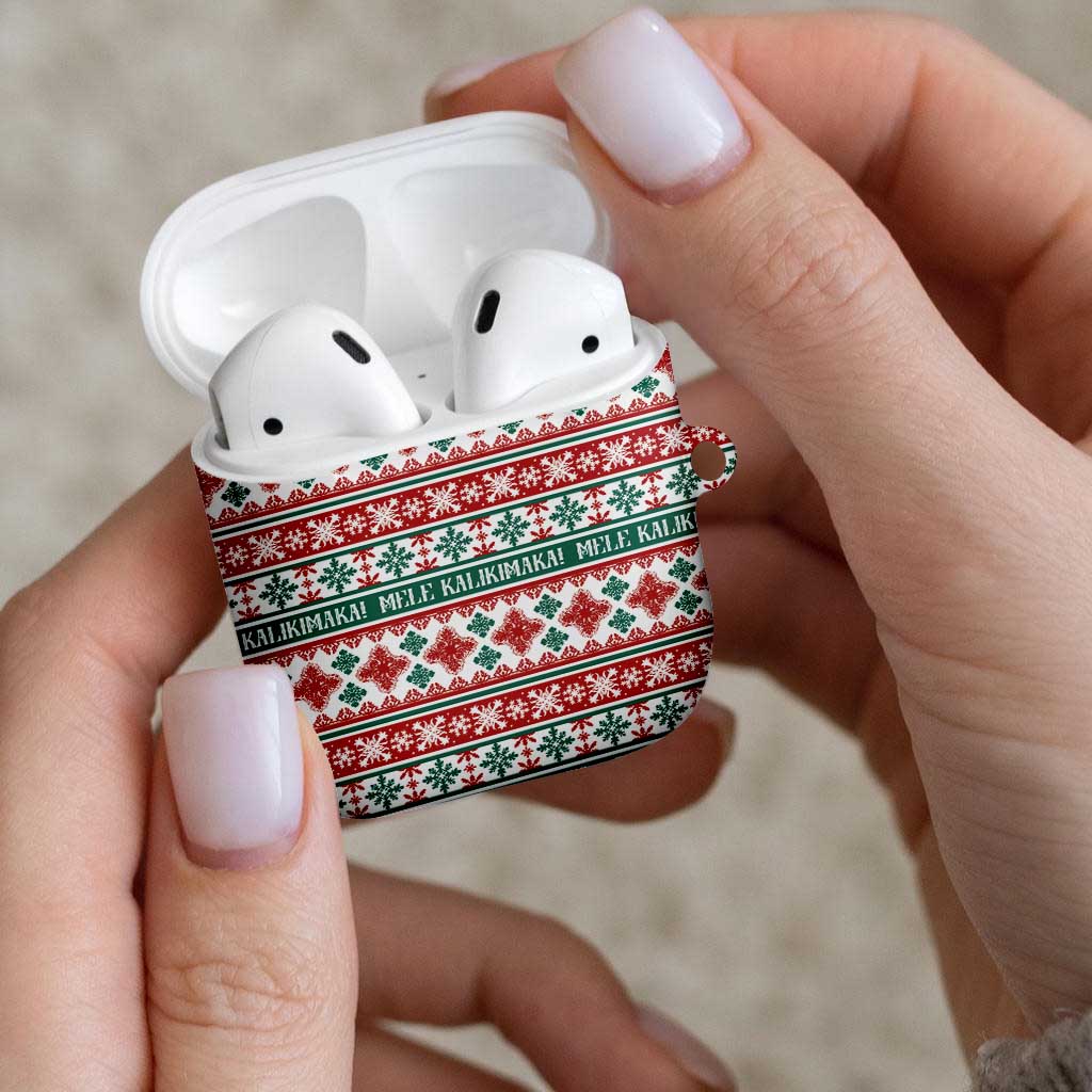 Mele Kalikimaka Hawaii Christmas AirPods Case Hawaiian Quilt Pattern Style - Polynesian Pride
