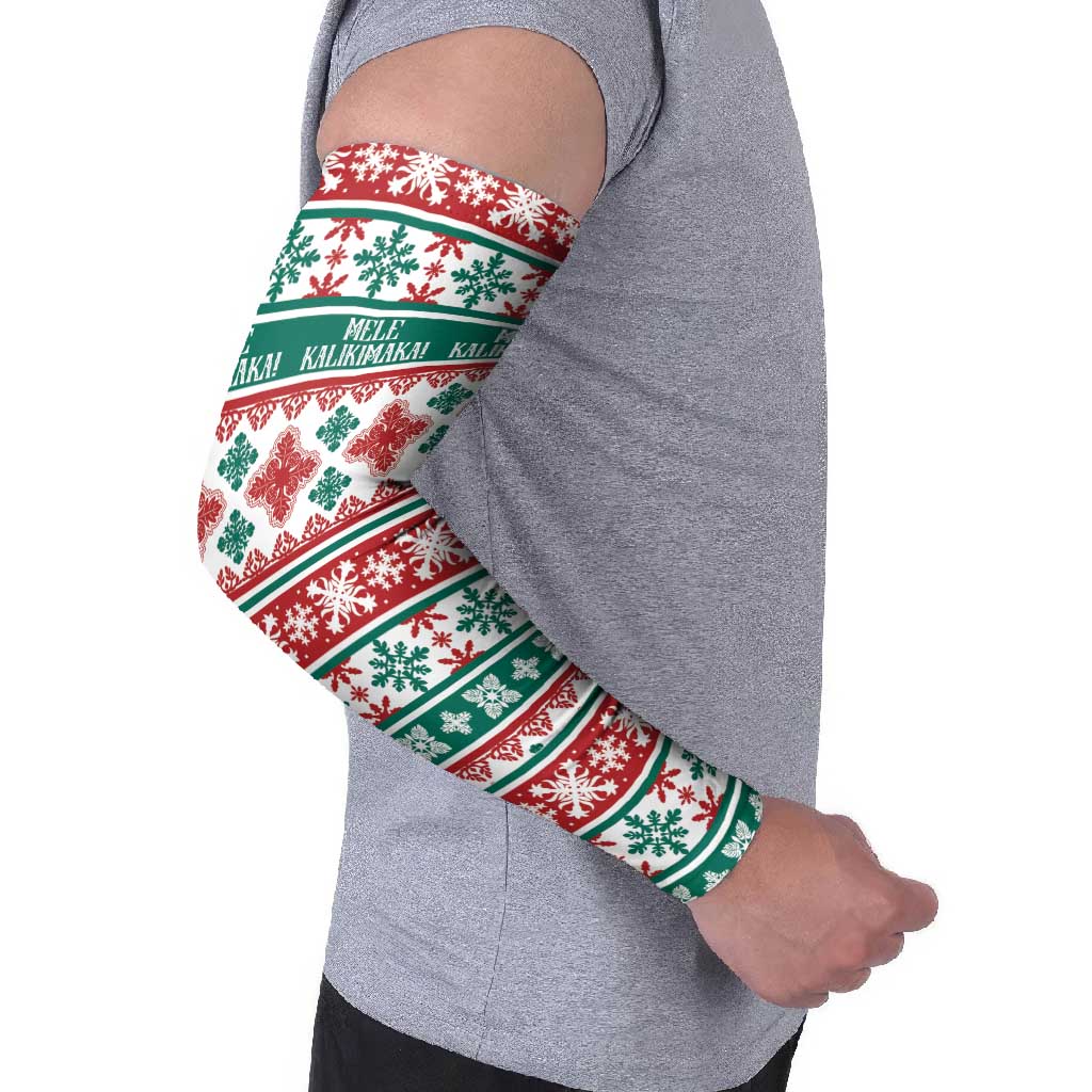Mele Kalikimaka Hawaii Christmas Arm Sleeves Hawaiian Quilt Pattern Style - Polynesian Pride