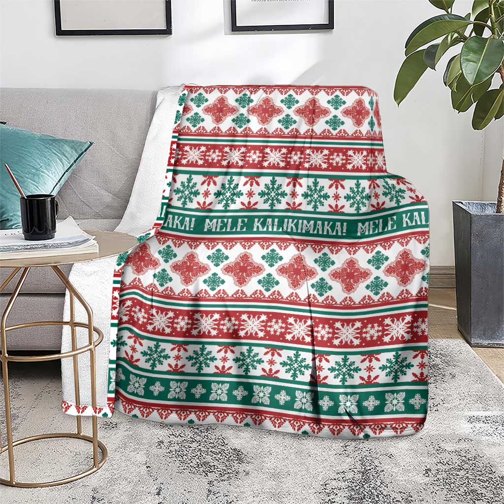 Mele Kalikimaka Hawaii Christmas Blanket Hawaiian Quilt Pattern Style - Polynesian Pride