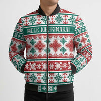 Mele Kalikimaka Hawaii Christmas Bomber Puffer Jacket Hawaiian Quilt Pattern Style - Polynesian Pride